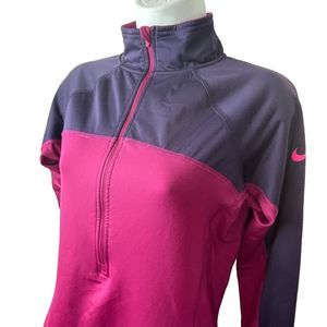 Nike Pro Women's Dri Fit Half Zip Pullover Pink Purple Sz Medium NEW